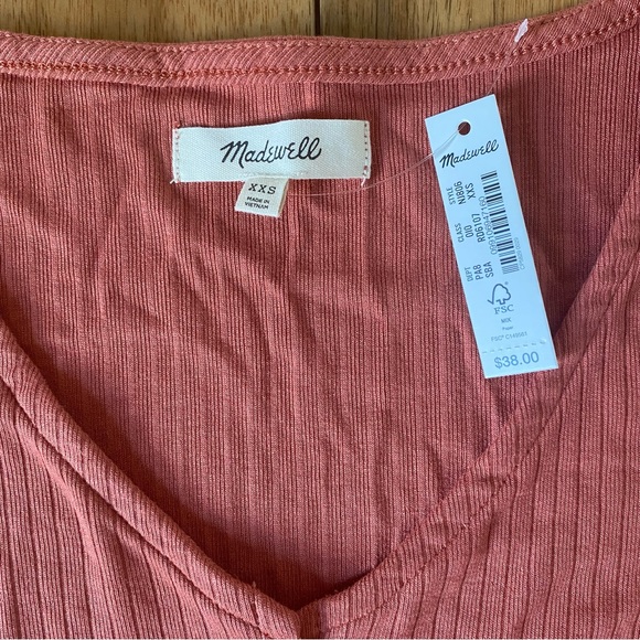 Madewell Button Up Cropped Blouse w/ Cap Sleeve - Picture 3 of 3